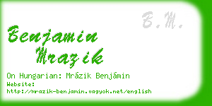 benjamin mrazik business card